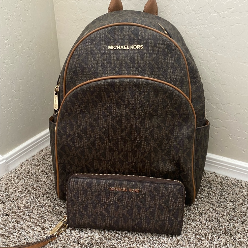 MK backpack and wallet